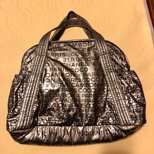 💯Authentic Chanel Metallic Gray Rue Cambon Bag